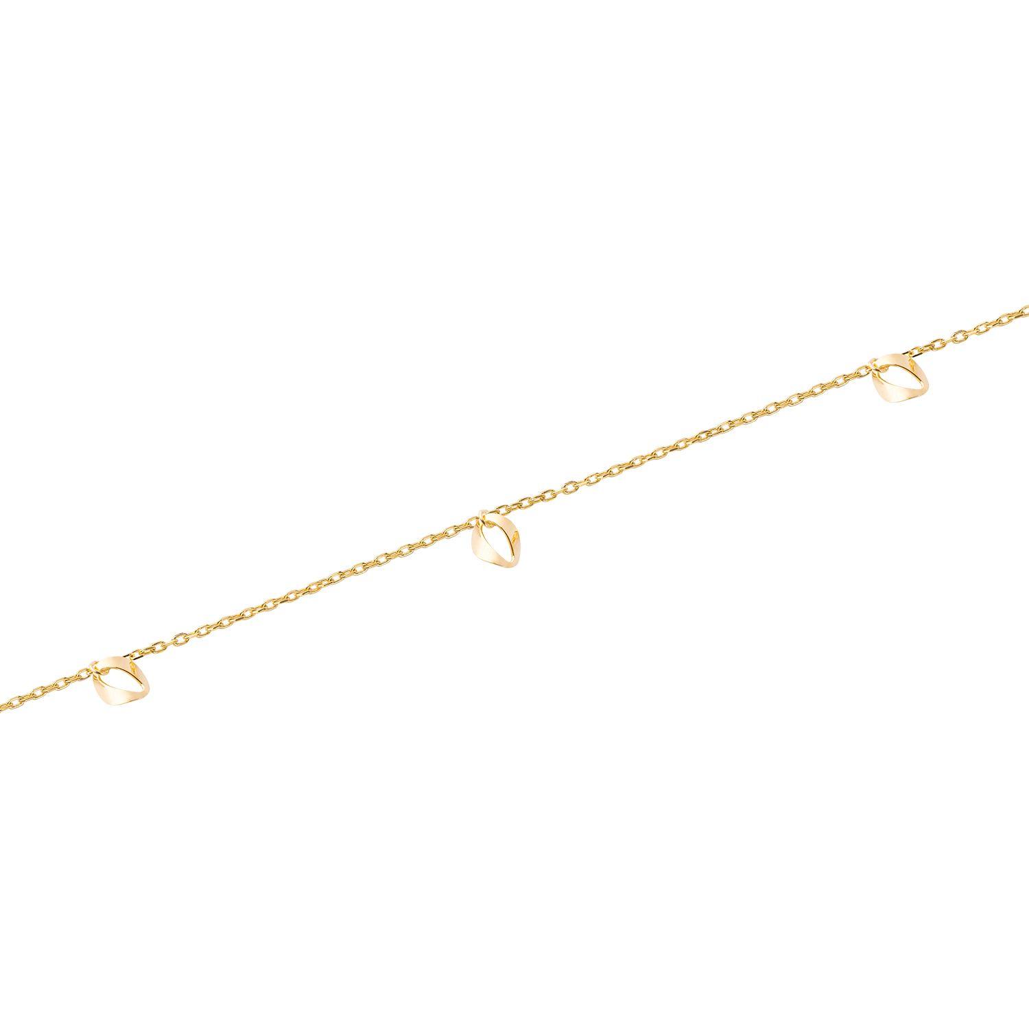 Tobilleras de Oro 18kt Modelo Argollas Colgantes-2