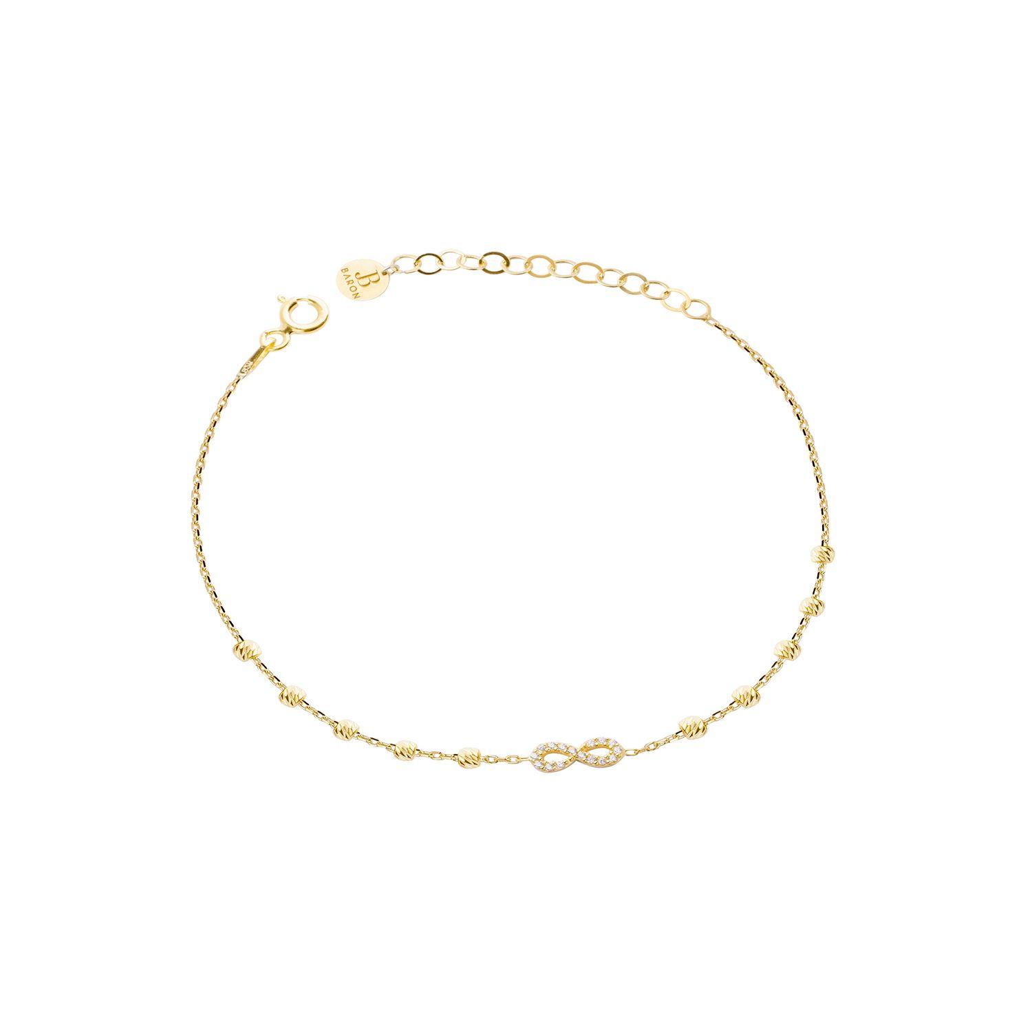 Pulsera de Plata Esterlina 925 Infinito Circon Bañado en Oro 18kt-2