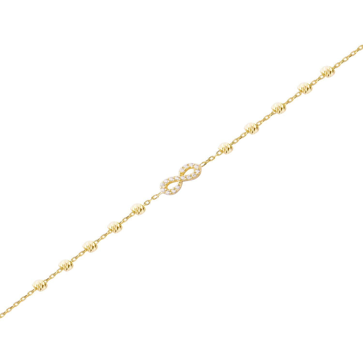 Pulsera de Plata Esterlina 925 Infinito Circon Bañado en Oro 18kt-1