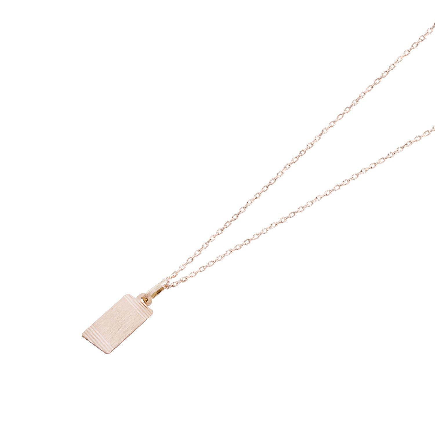 Colgante Oro Miel 18kt Placa Labrada 8x15mm-2