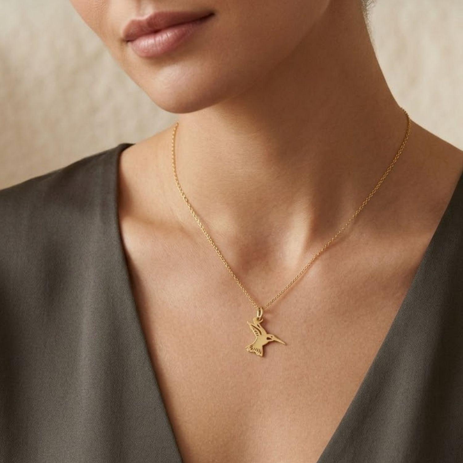 Colgante de Oro Miel 18kt Colibri-3
