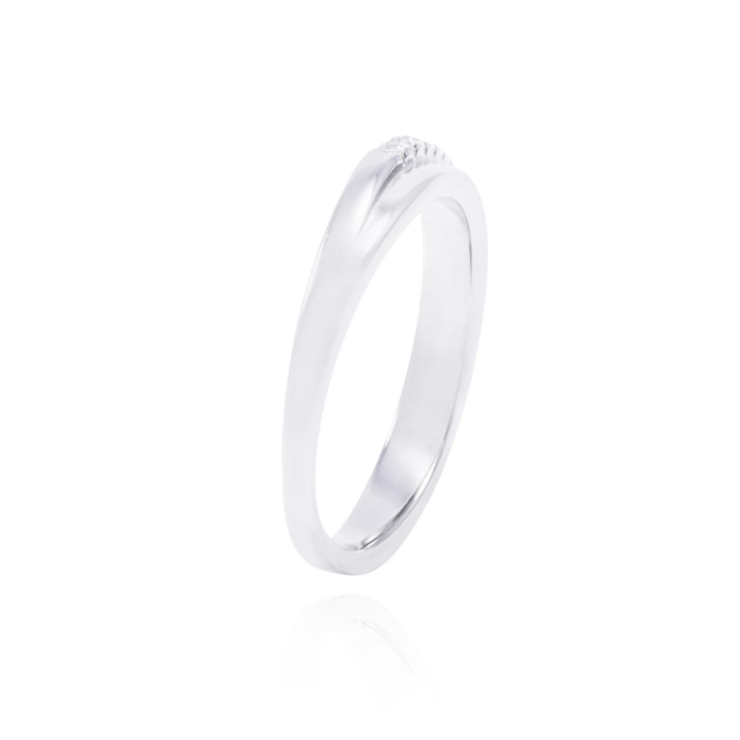 Anillo de Plata Esterlina Medio Cintillo Reina Con Circonita-2