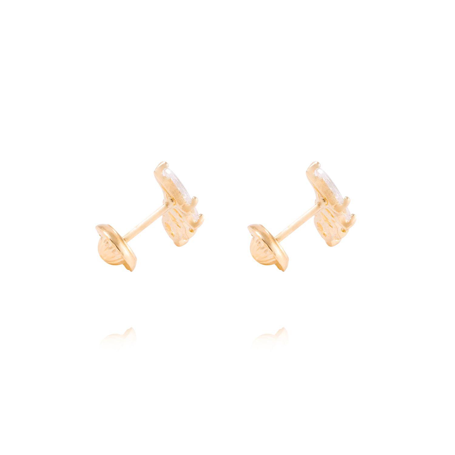 Aros de Oro de 18kt Hojas de circones-2