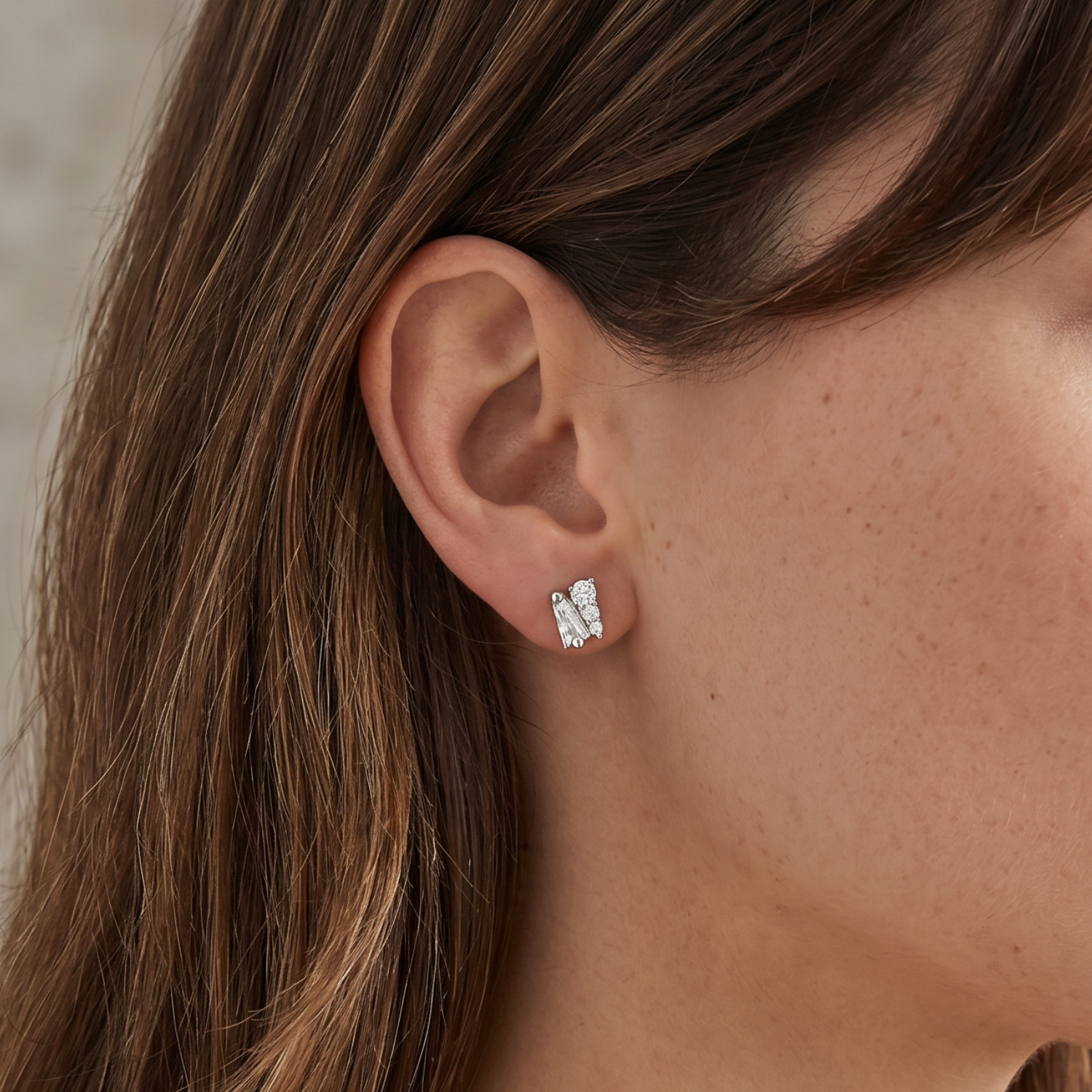 Aros Oro Blanco 18kt Diamantes 8Pts-2