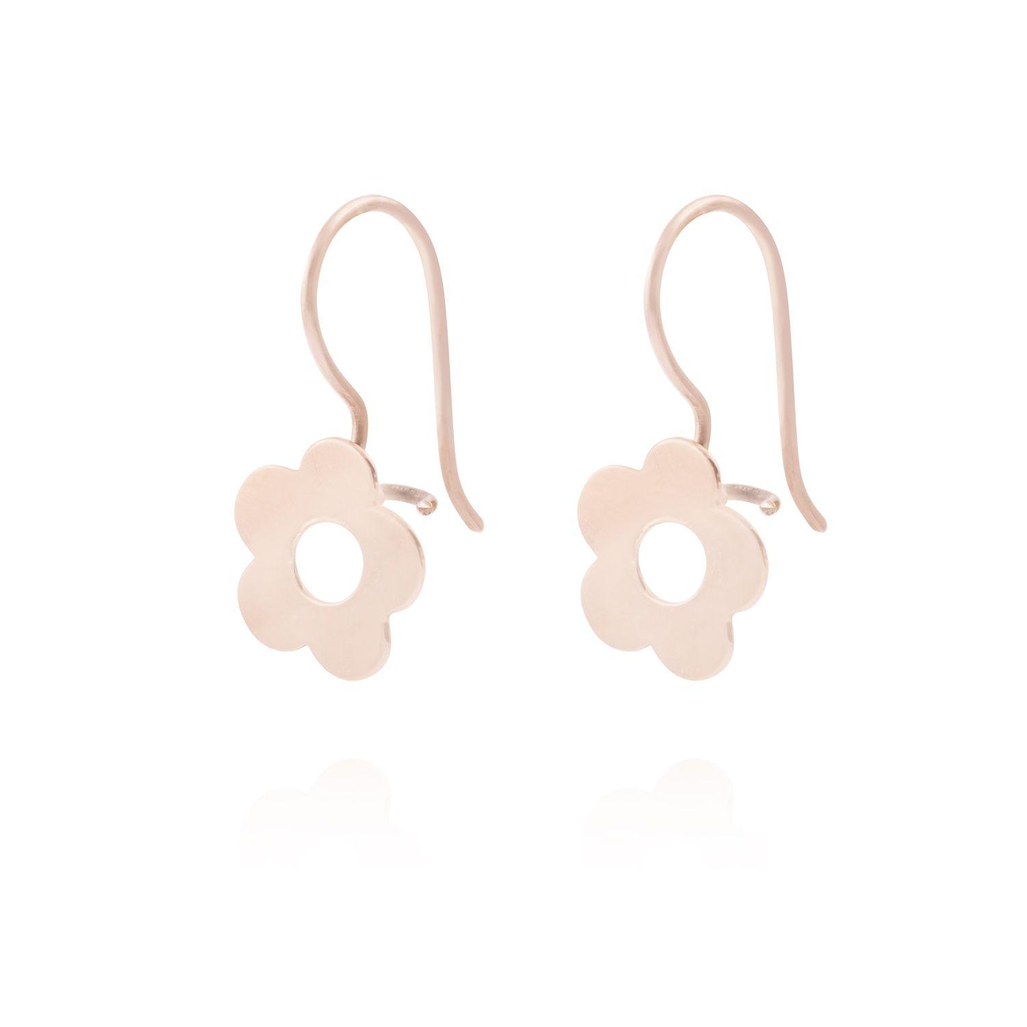 Aros Oro Miel 18kt Margarita Fija Mediana-0