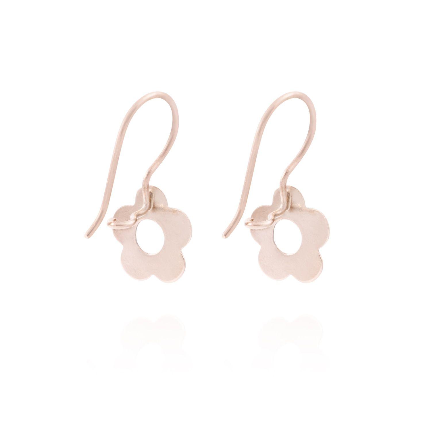 Aros Oro Miel 18kt Margarita Fija Mediana-2