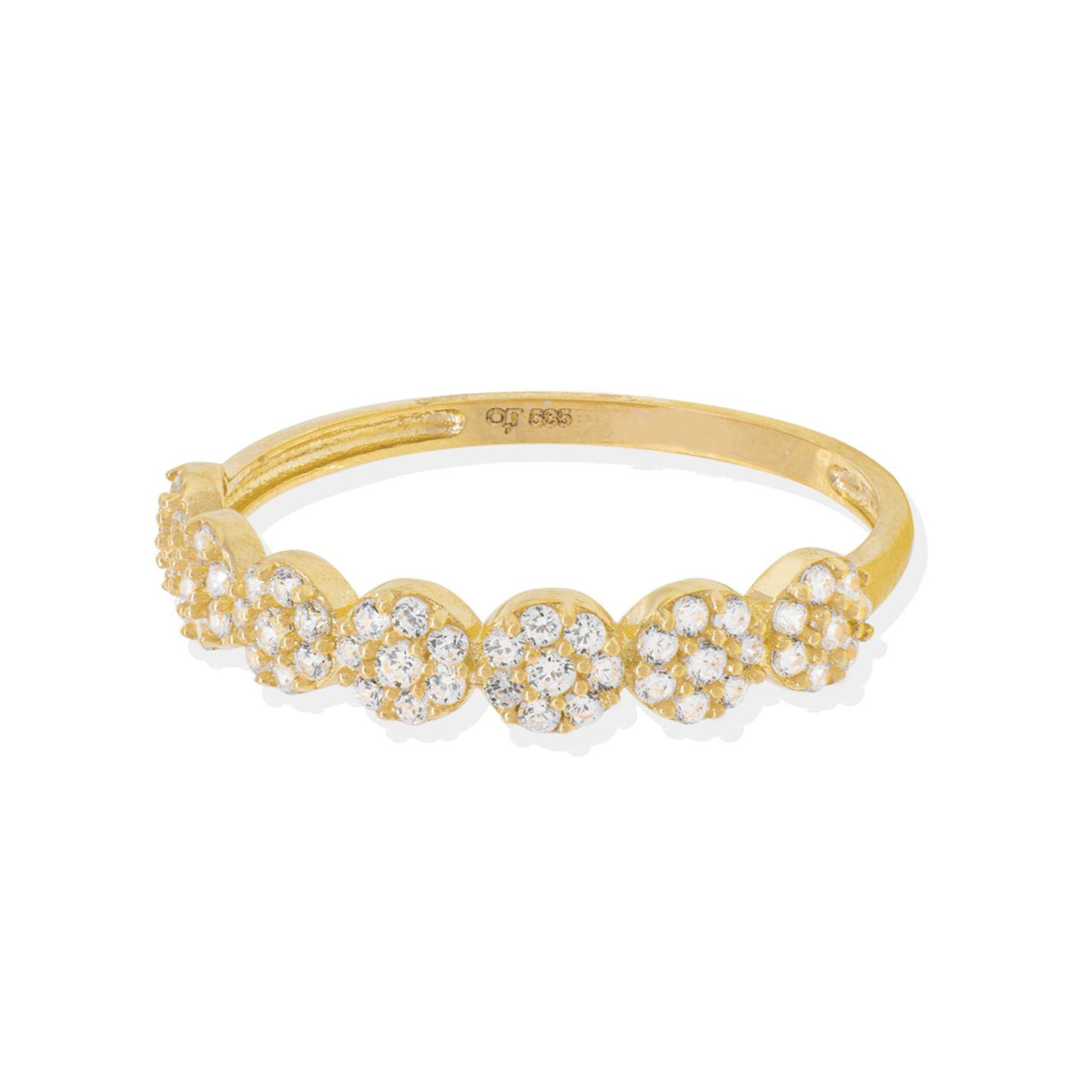 Anillo Compromiso de Oro 18Kt Flores Circones-1