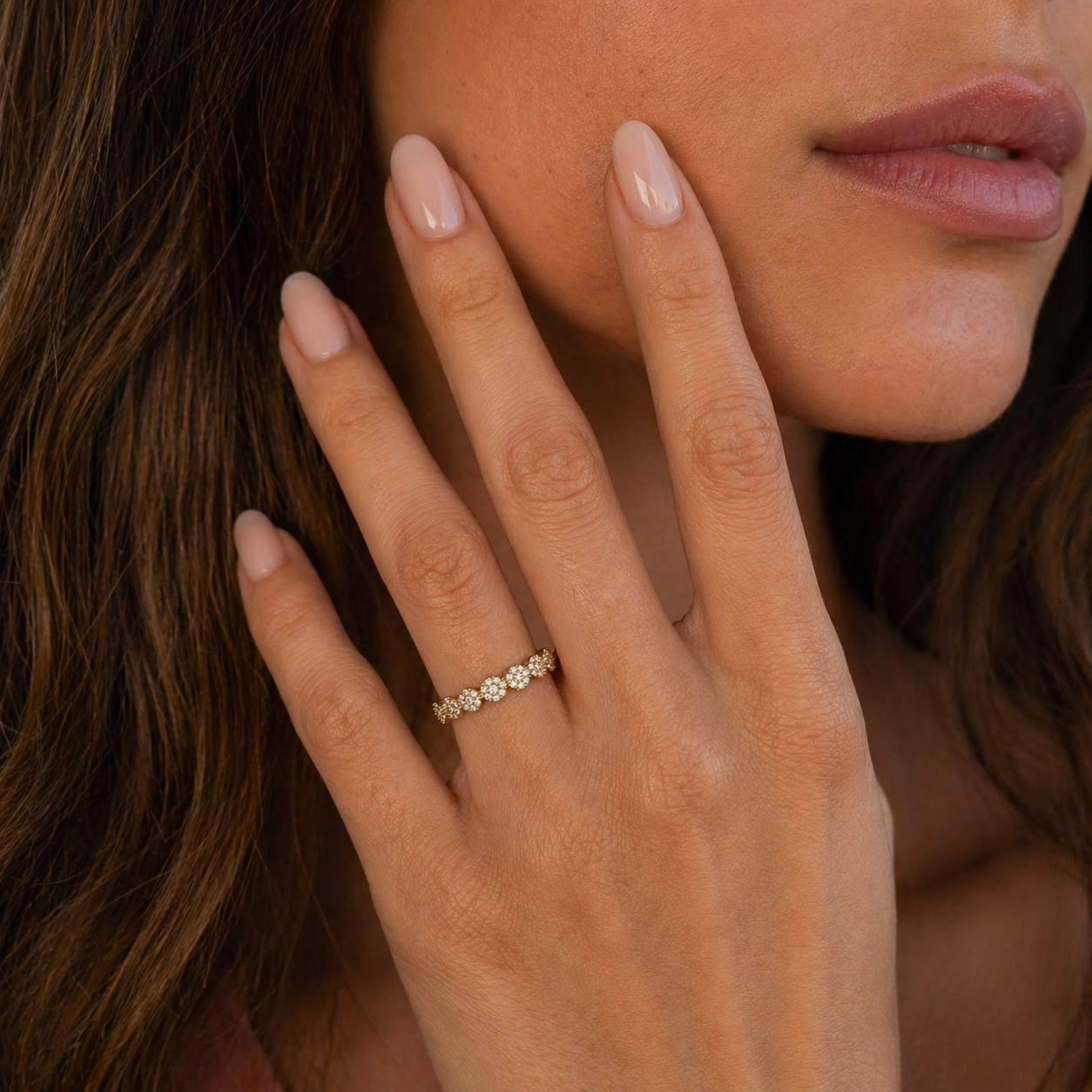 Anillo Compromiso de Oro 18Kt Flores Circones-3