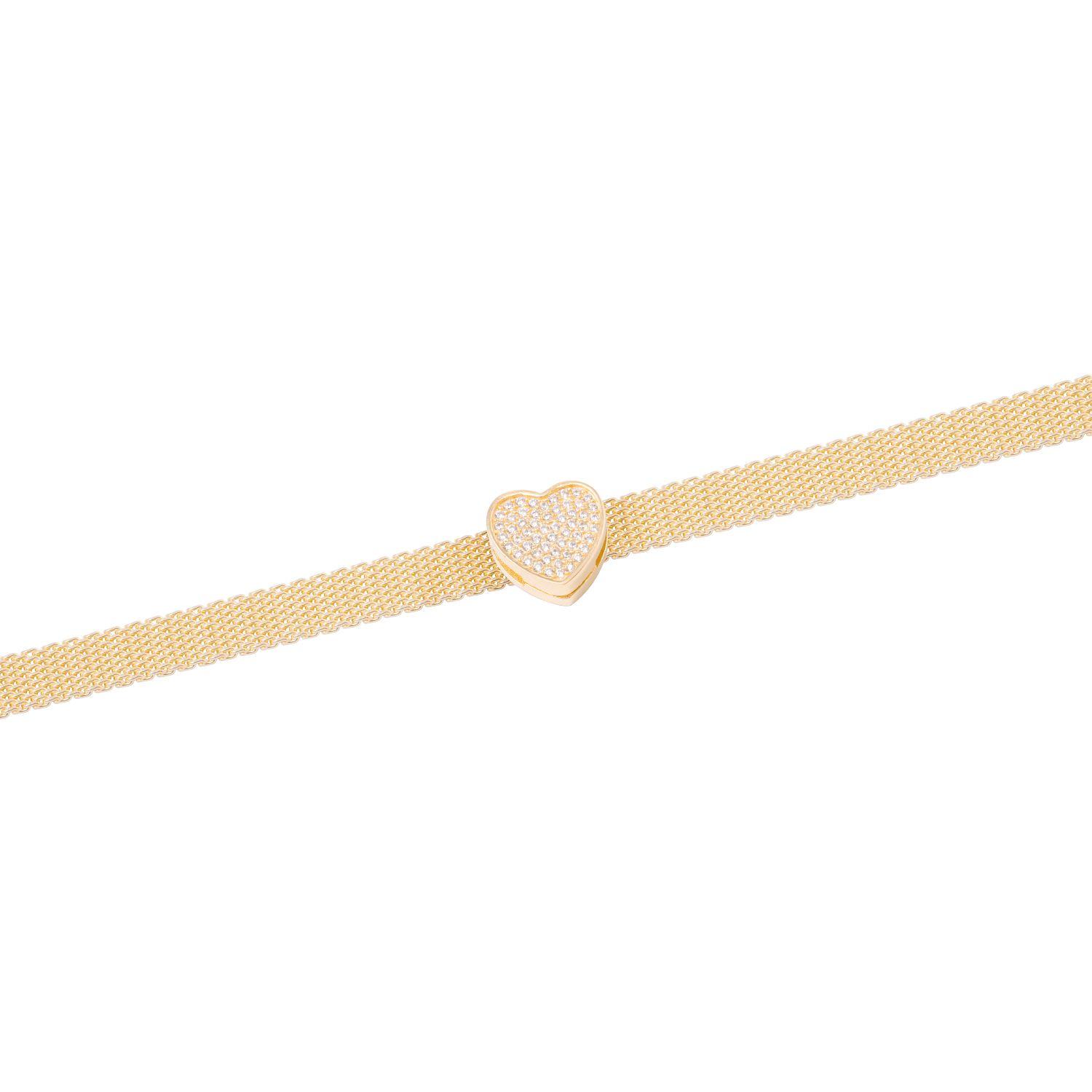 Dije de Plata broche Corazón con Circonita Revestido en Oro 18kt-2