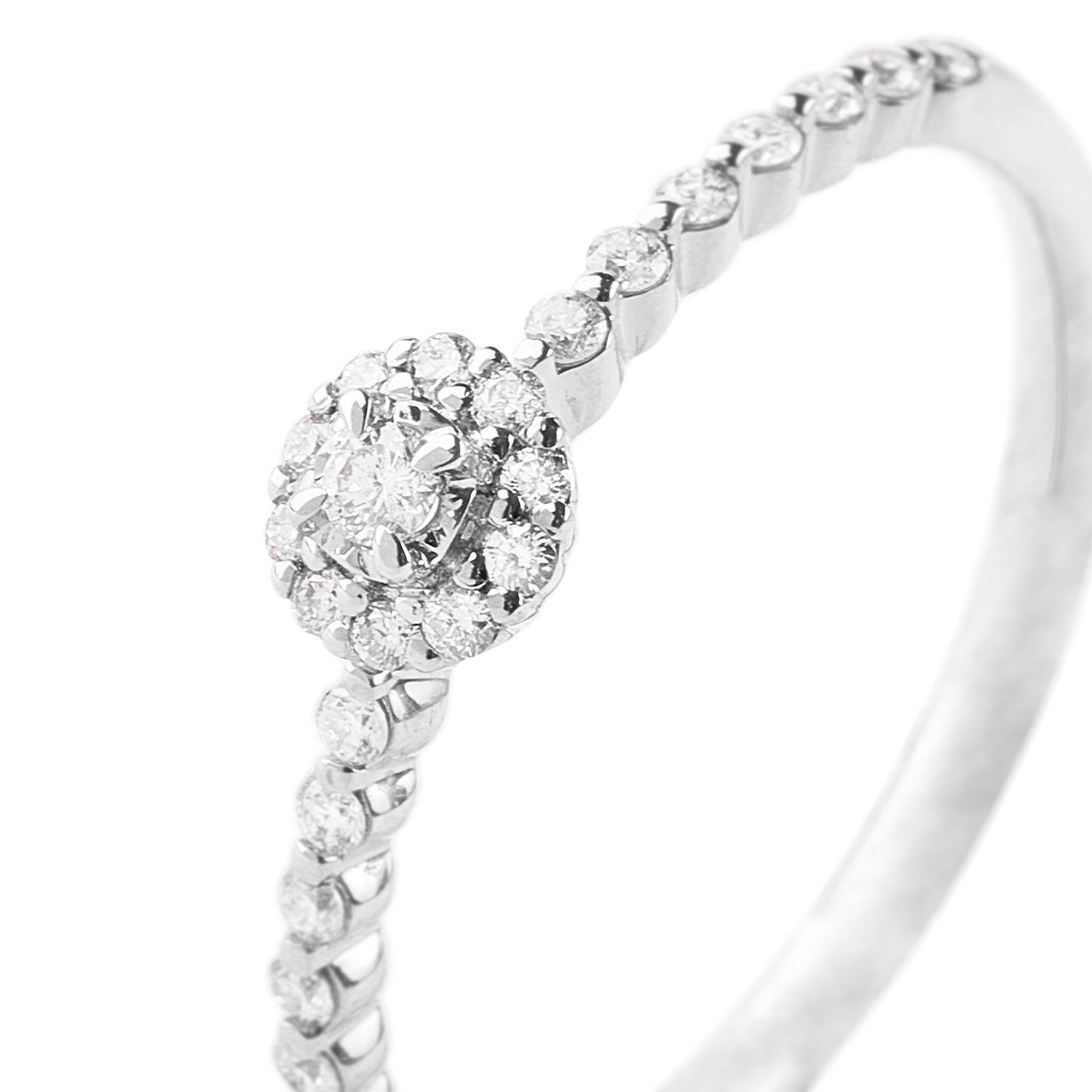 Anillo Oro Blanco 18kt Roseta y Riel Diamantes 17 Pts-1