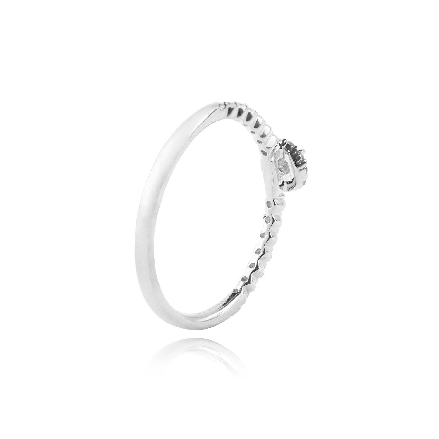 Anillo Oro Blanco 18kt Roseta y Riel Diamantes 17 Pts-2