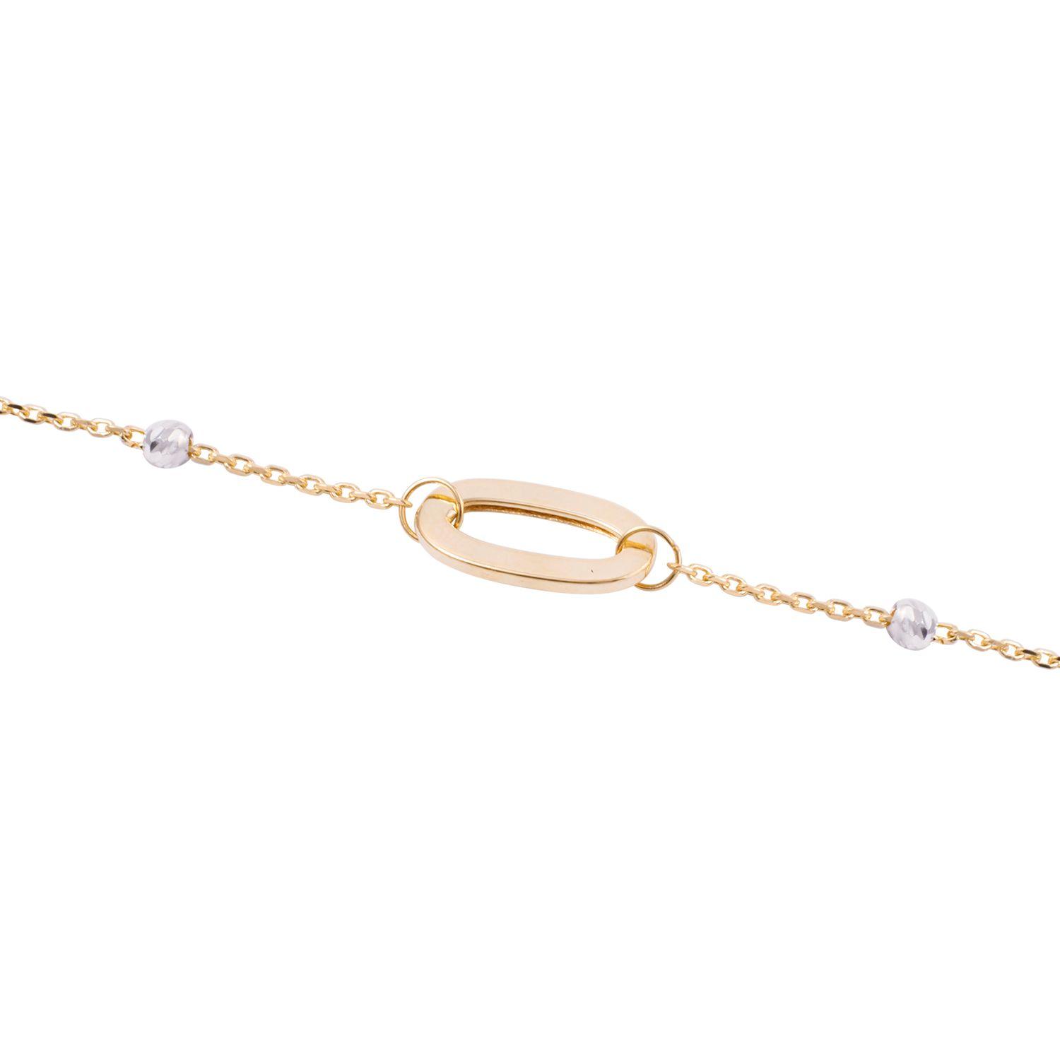 Pulsera de Oro 18kt Eslabones y Esferas-2