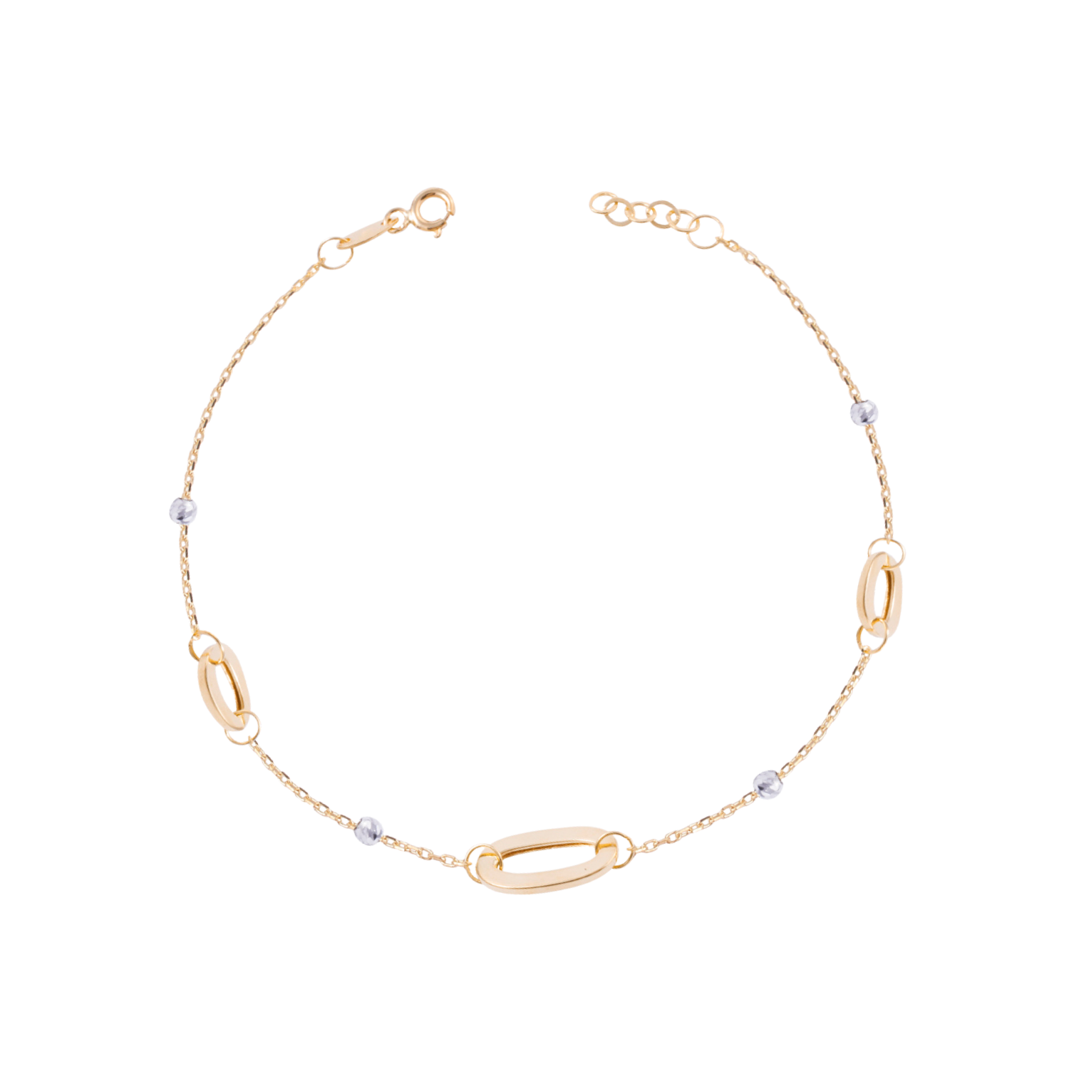 Pulsera de Oro 18kt Eslabones y Esferas-0