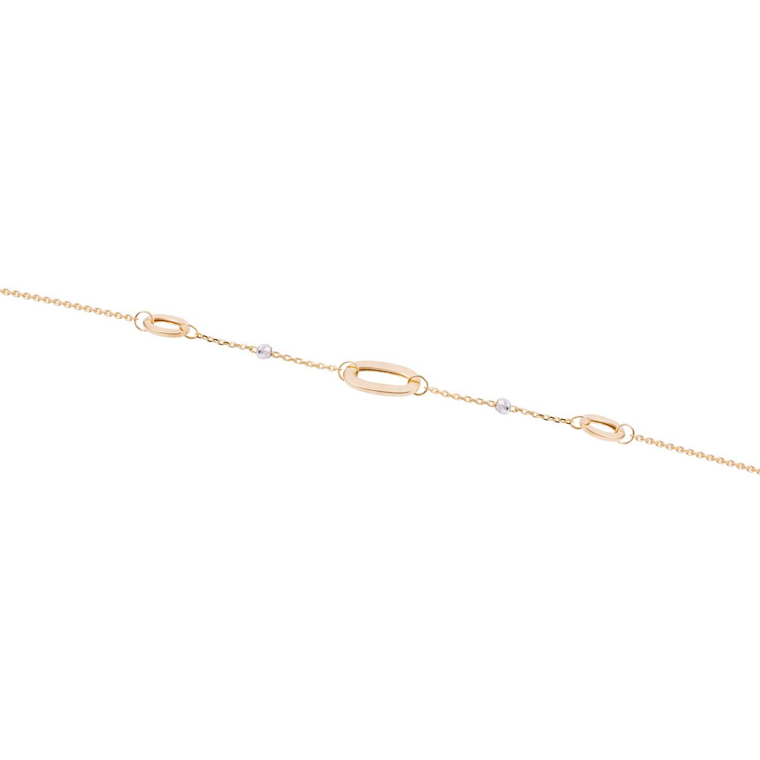Pulsera de Oro 18kt Eslabones y Esferas-1