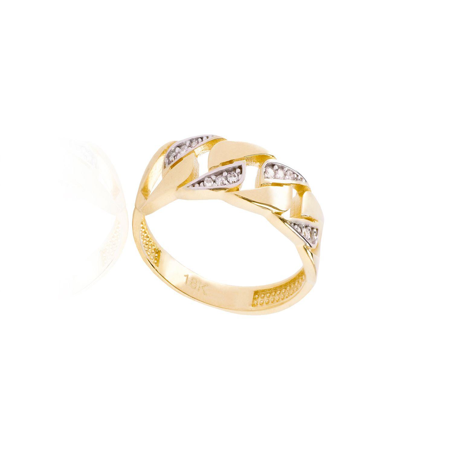Anillo de oro 18kt Circón trenza-2
