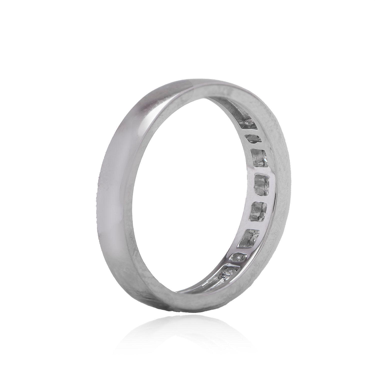 Diamante Anillo de Oro 18kt Riel 11 Pts Corte Brillante SI/H-1