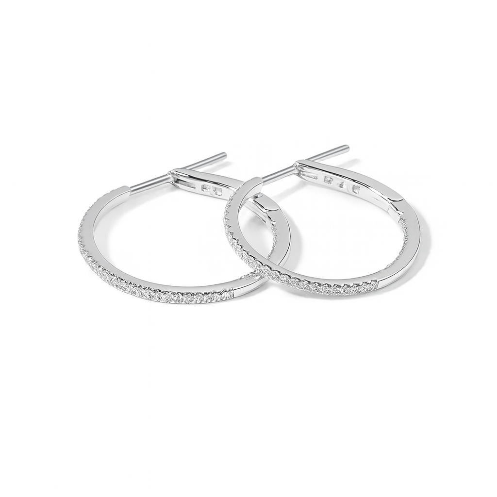 Aros Oro Blanco 18kt Diamantes 17Pts | Danielle Costantini-0