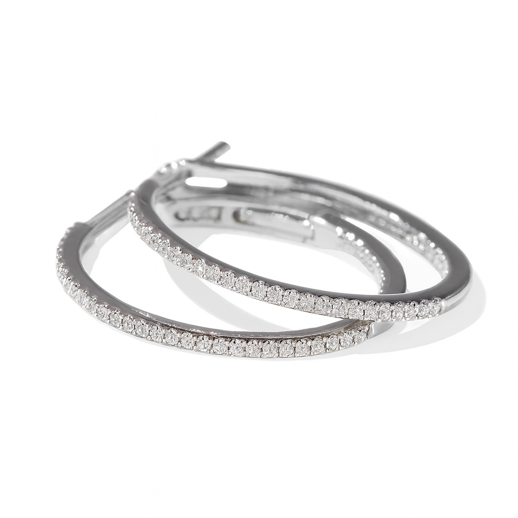 Aros Oro Blanco 18kt Diamantes 17Pts | Danielle Costantini-1