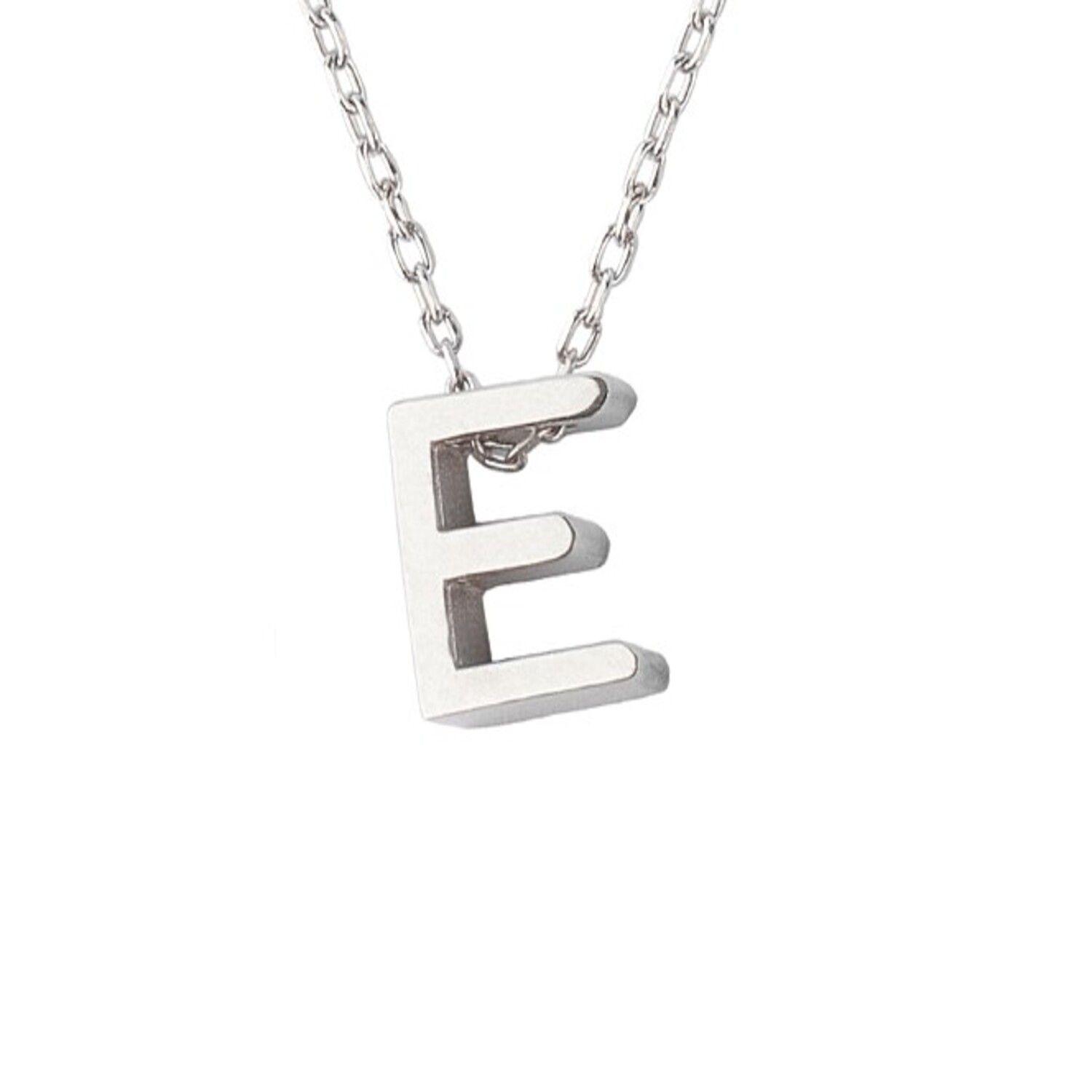 Collar de Plata Esterlina 925 Letra E-2