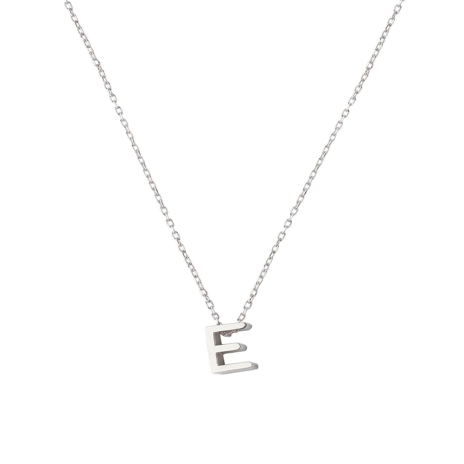 Collar de Plata Esterlina 925 Letra E-2