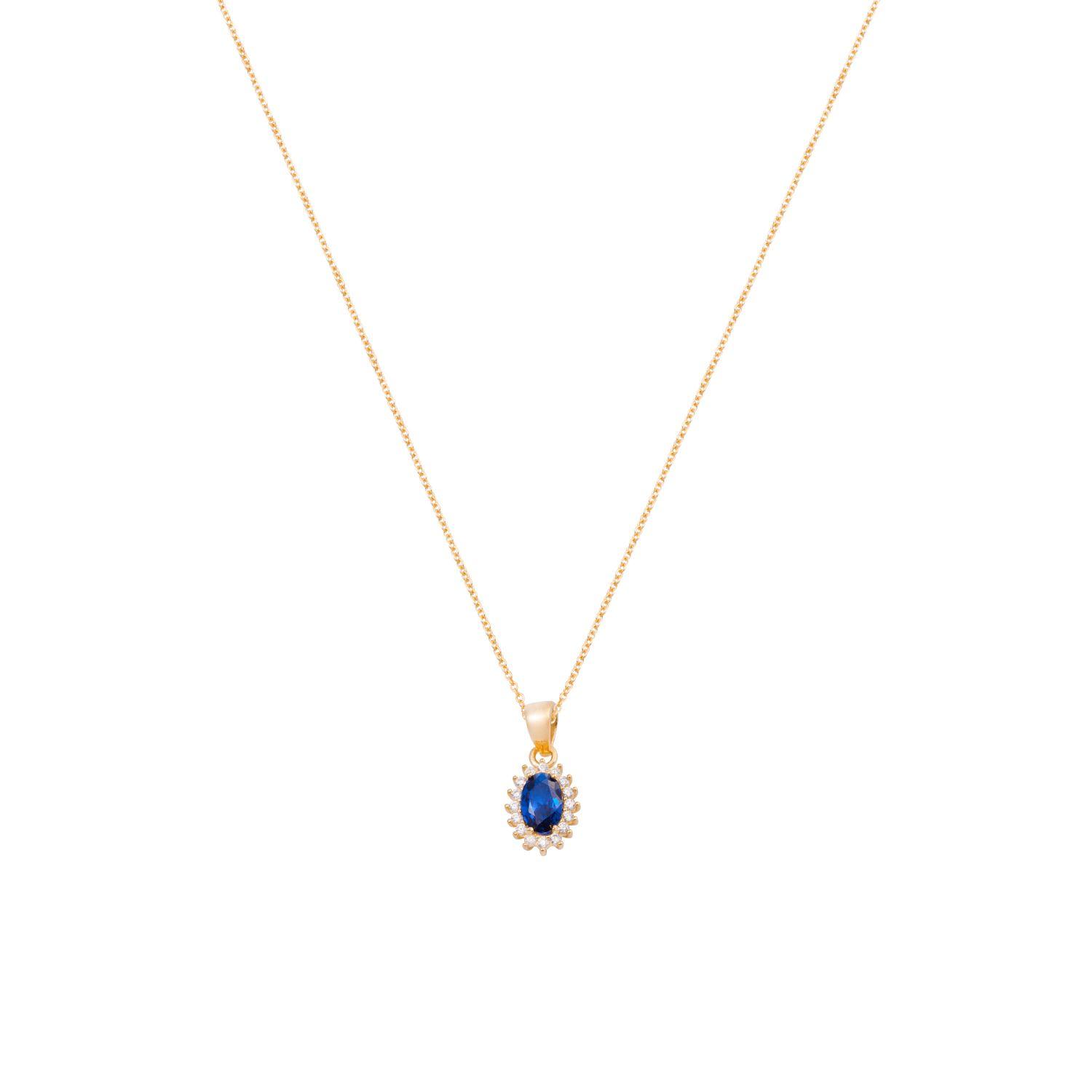 Colgante de Oro 18kt Zafiro 6MM-2