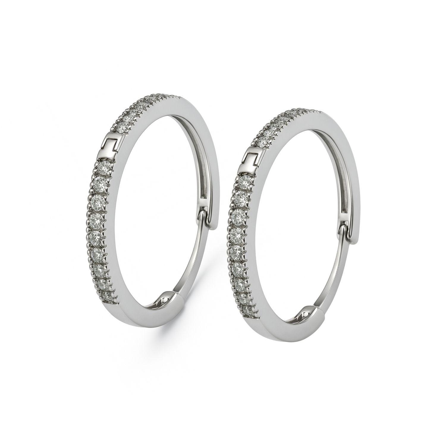 Aros de Plata Esterlina 925 Argollas Medianas con Circonita-2