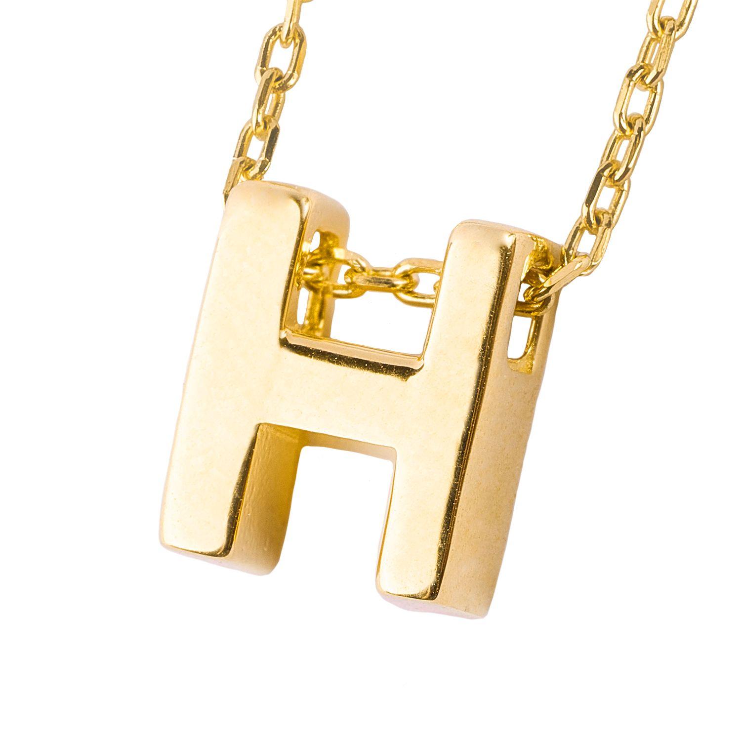 Collar de Oro 18kt Letra H-1