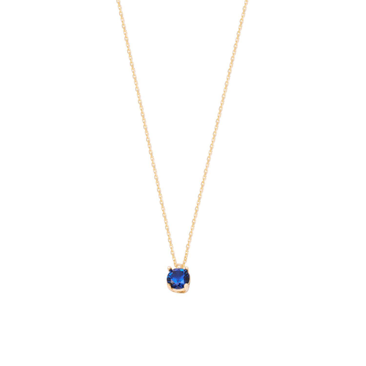 Collar de Oro de 18kt Zafiro punto de luz-2