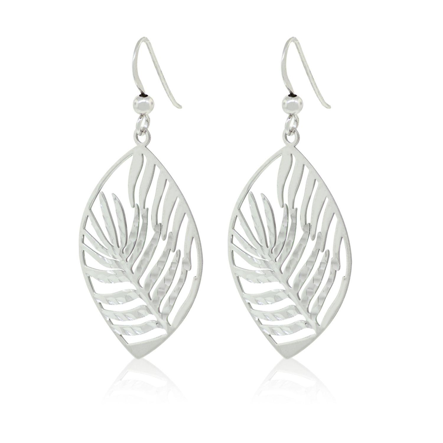 Aros de Plata Esterlina 925 Hoja Filigrama-0