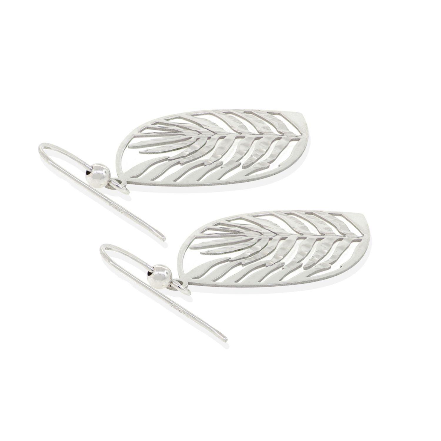 Aros de Plata Esterlina 925 Hoja Filigrama-1