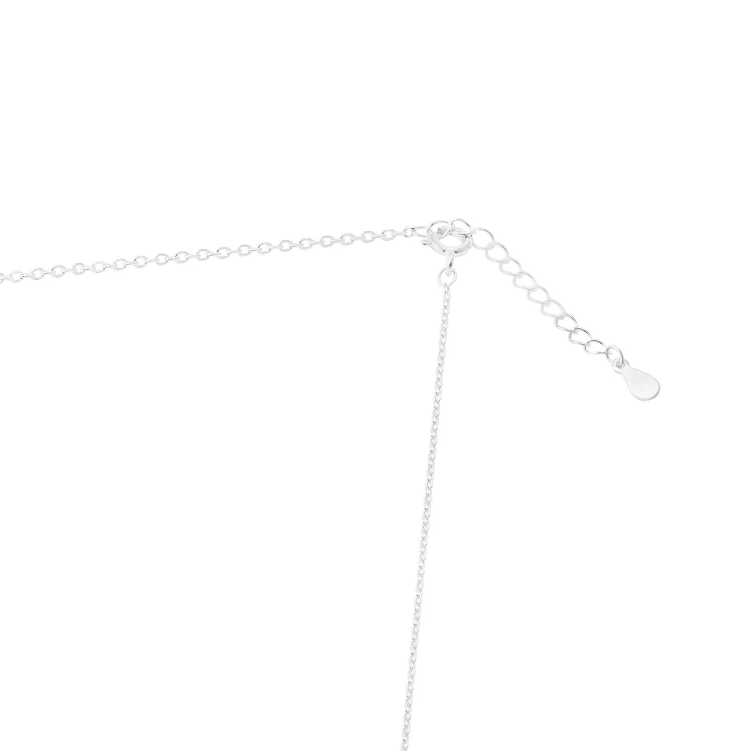 Collar de Plata Esterlina 925 Placa con Circón mas Cruz-2