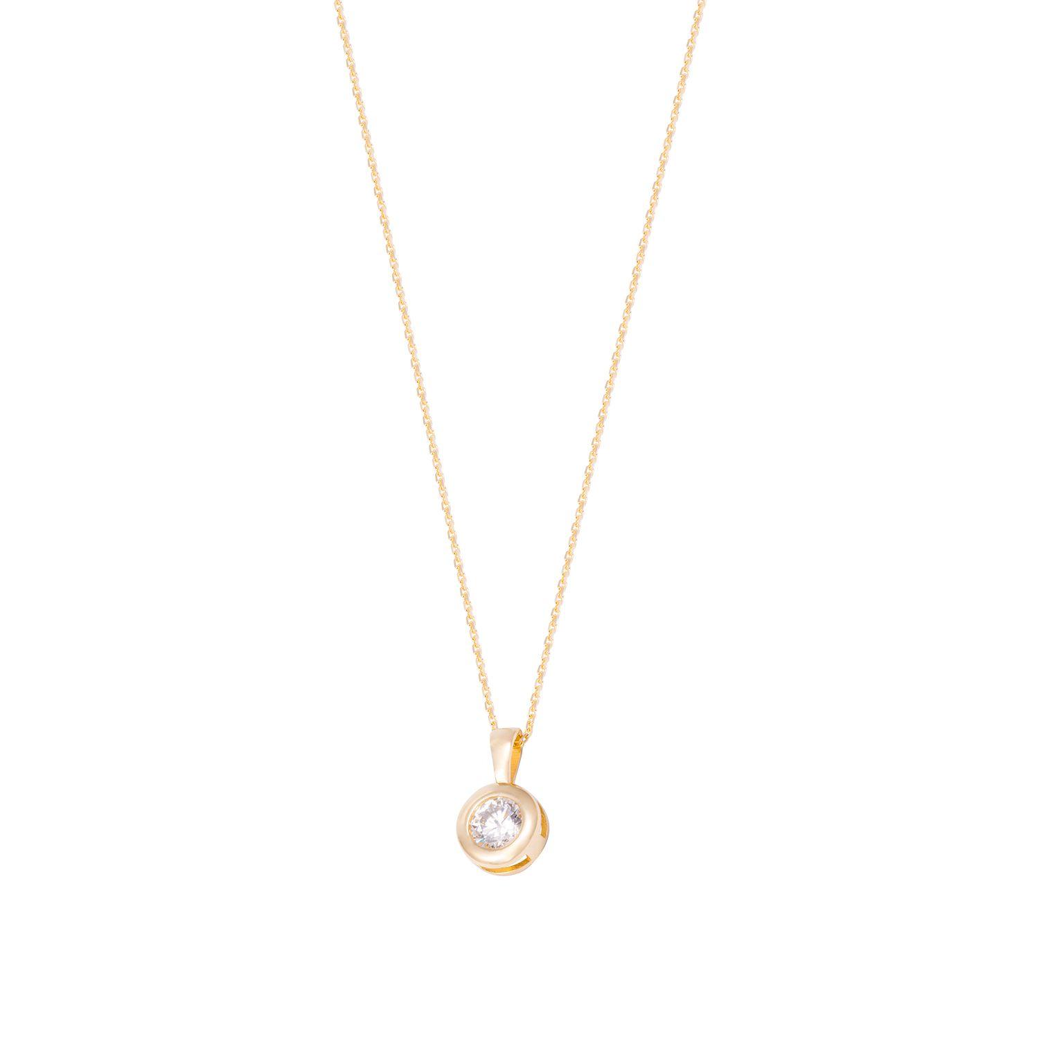 Collar de Oro de 18kt Circonita punto de luz-2