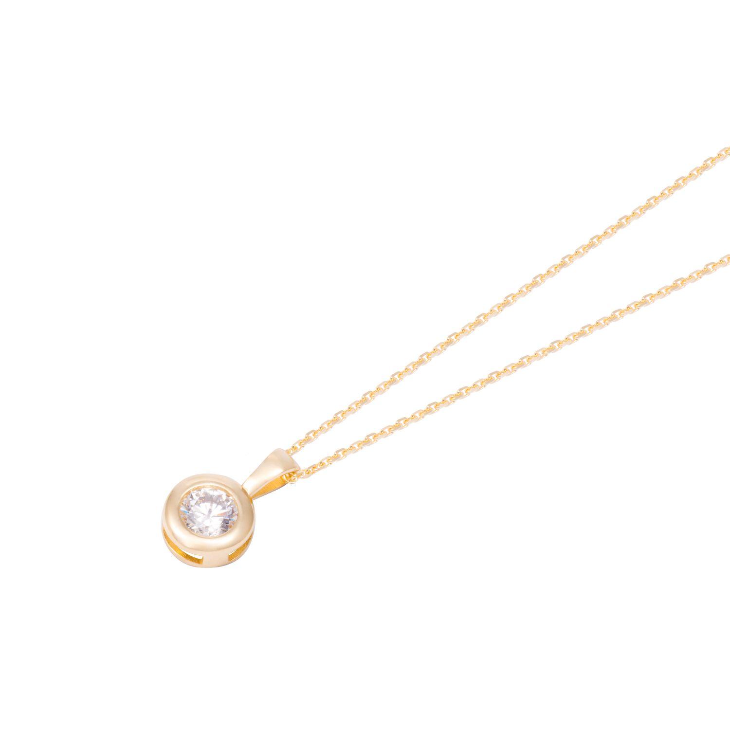Collar de Oro de 18kt Circonita punto de luz-0