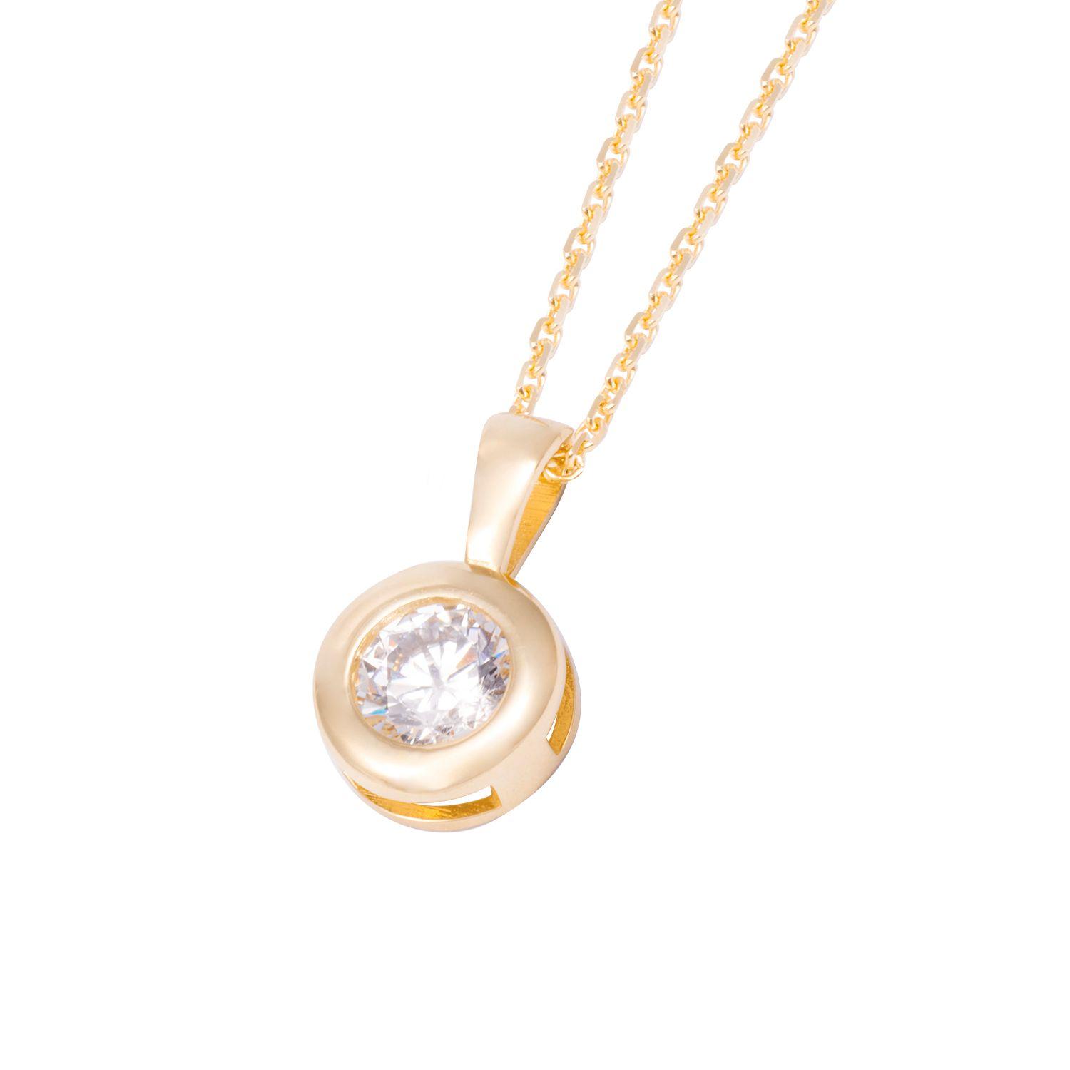 Collar de Oro de 18kt Circonita punto de luz-1