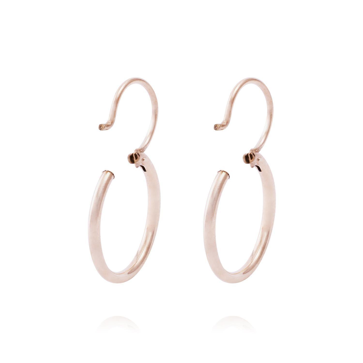 Aros Oro Miel de 18kt Argolla 14 mm-2