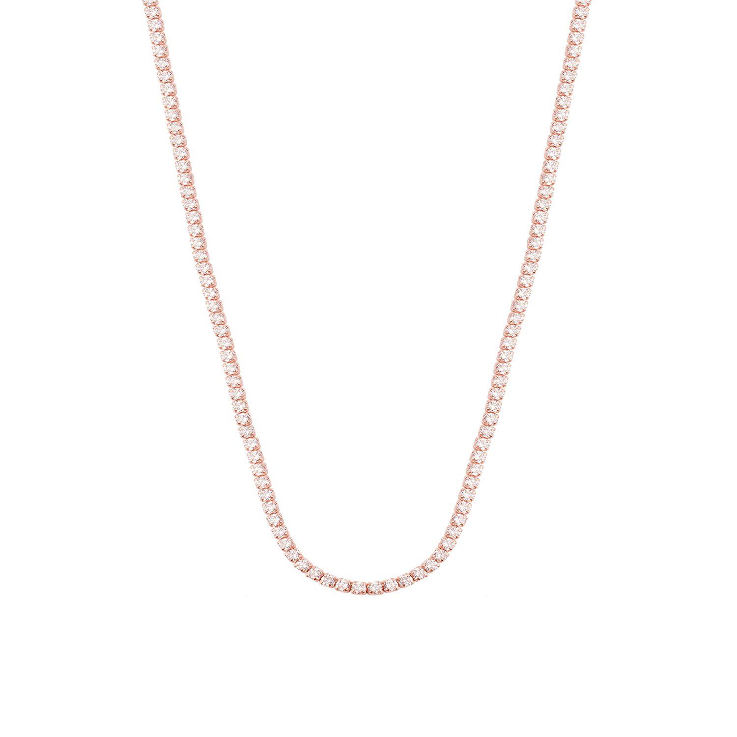 Collar de Plata Esterlina 925 Lienzo Rose Revestido en Oro 18kt-2