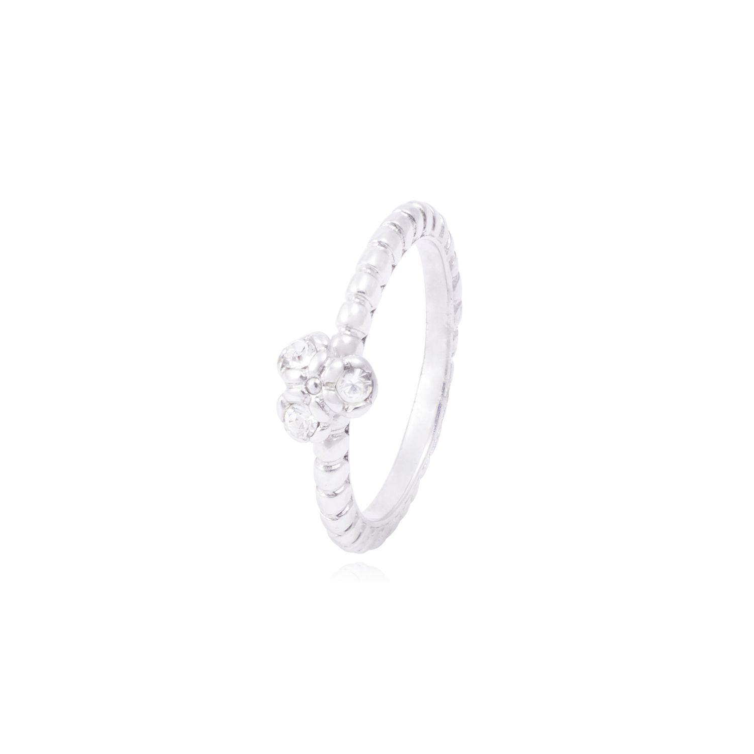 Anillo de Plata Esterlina 925 Circonitas Brillantes Central 2mm-0