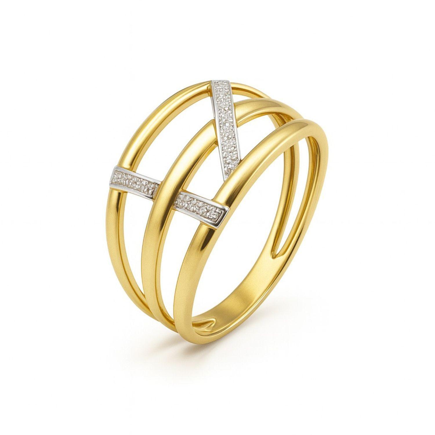 Anillo Oro Amarillo 18kt Triada Bicolor-2