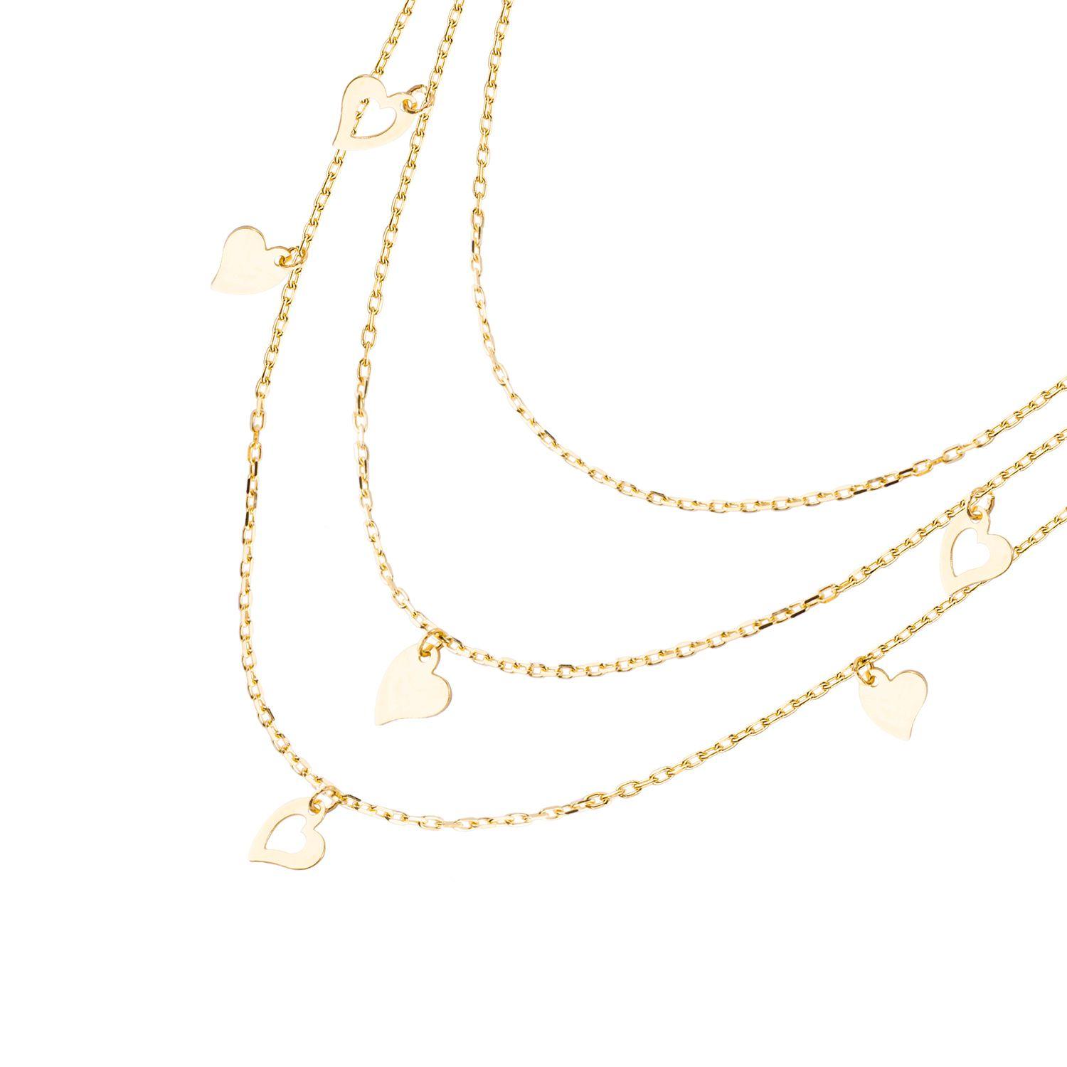 Collares de Oro 18kt Modelo Corazón Colgante-1