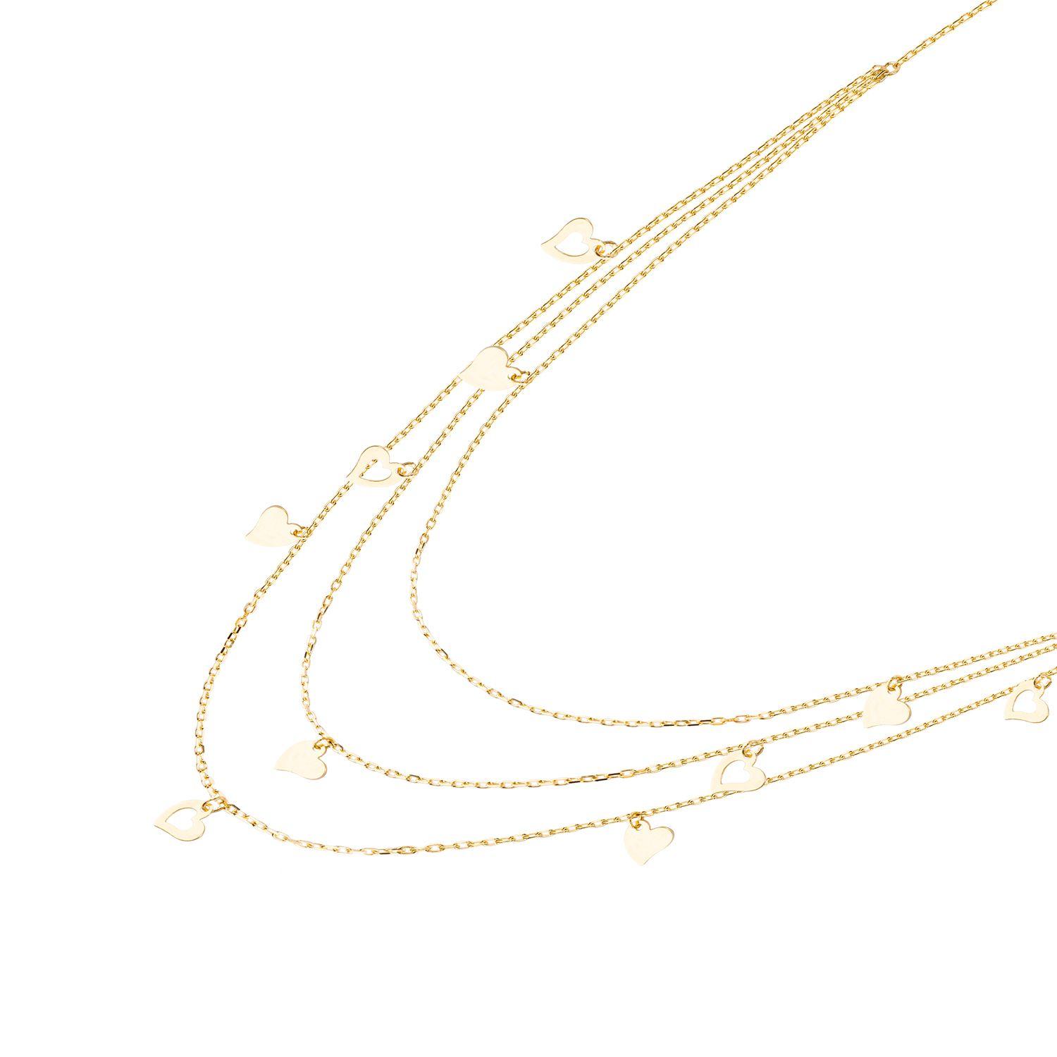 Collares de Oro 18kt Modelo Corazón Colgante-0
