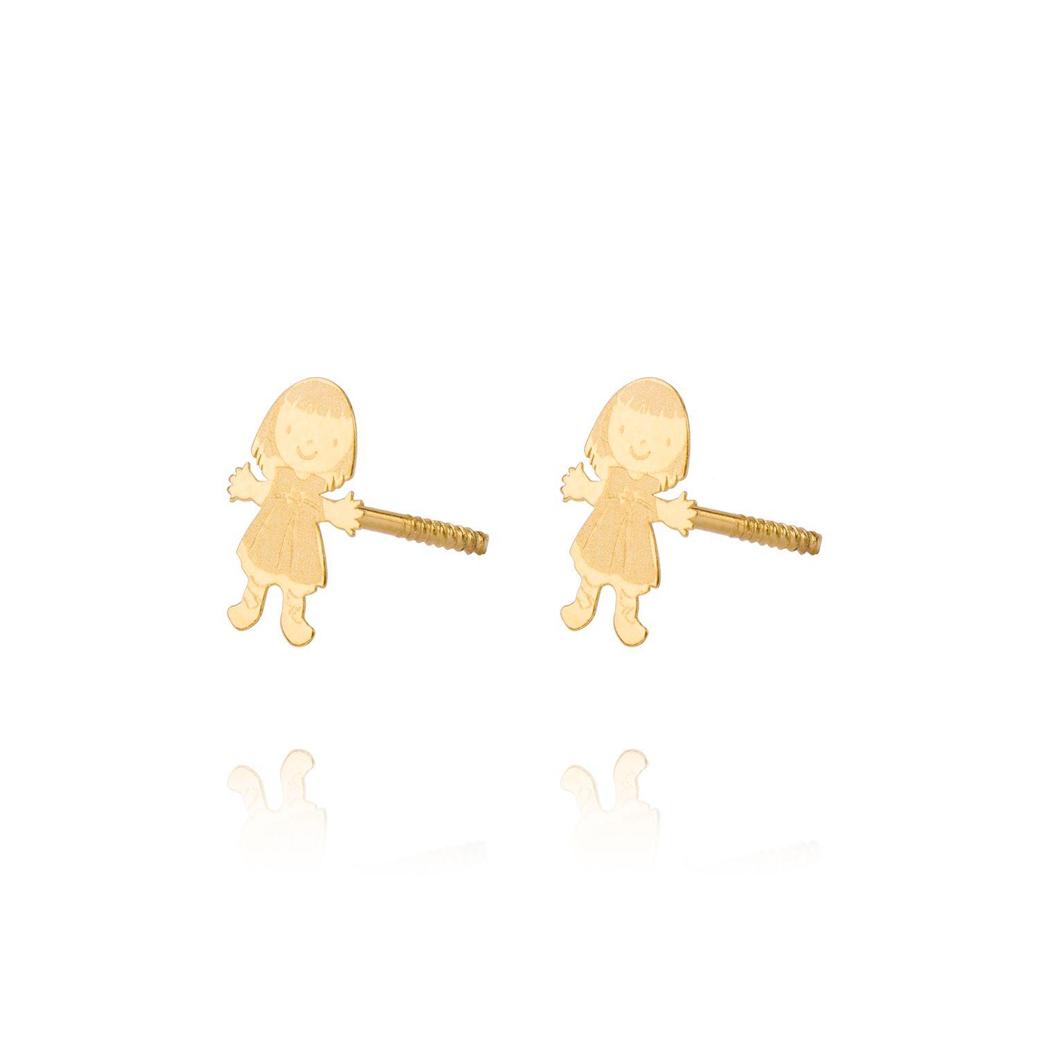 Aros de Oro 18kt Modelo Niña Chica-2
