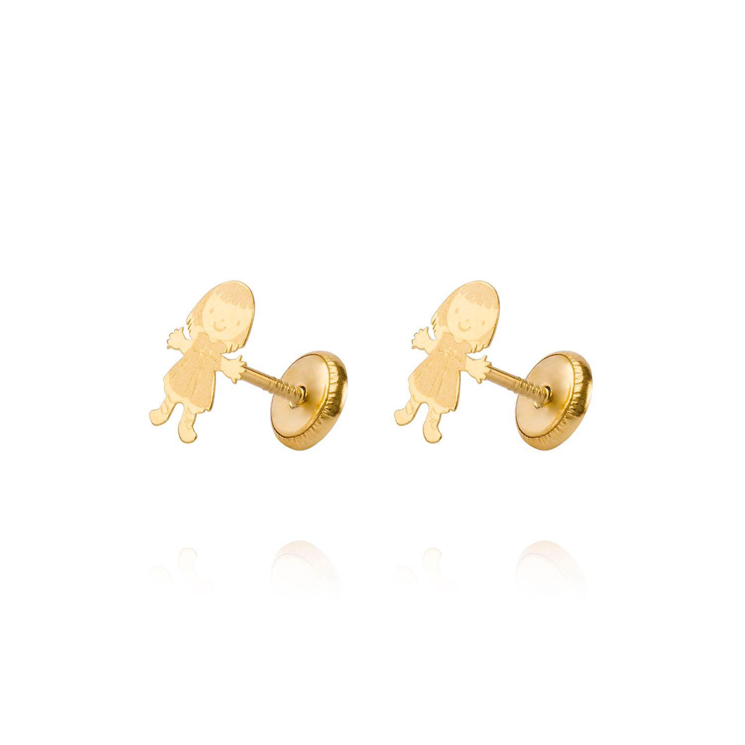 Aros de Oro 18kt Modelo Niña Chica-0