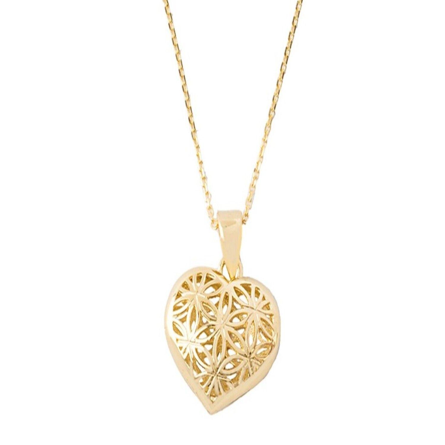 Colgante de Oro 18kt Corazon Globo Calado-2