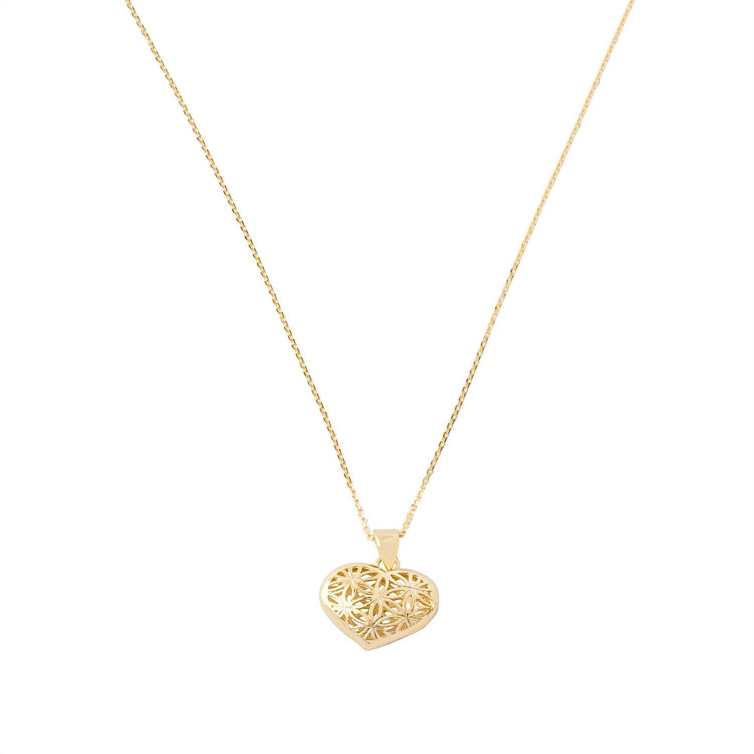 Colgante de Oro 18kt Corazon Globo Calado-1