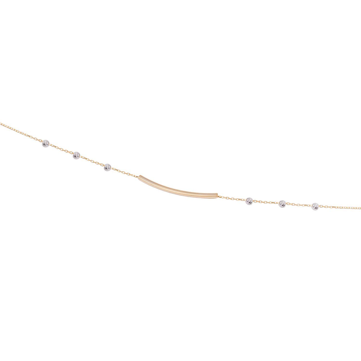 Pulsera de Oro 18kt Barra y esferas-2