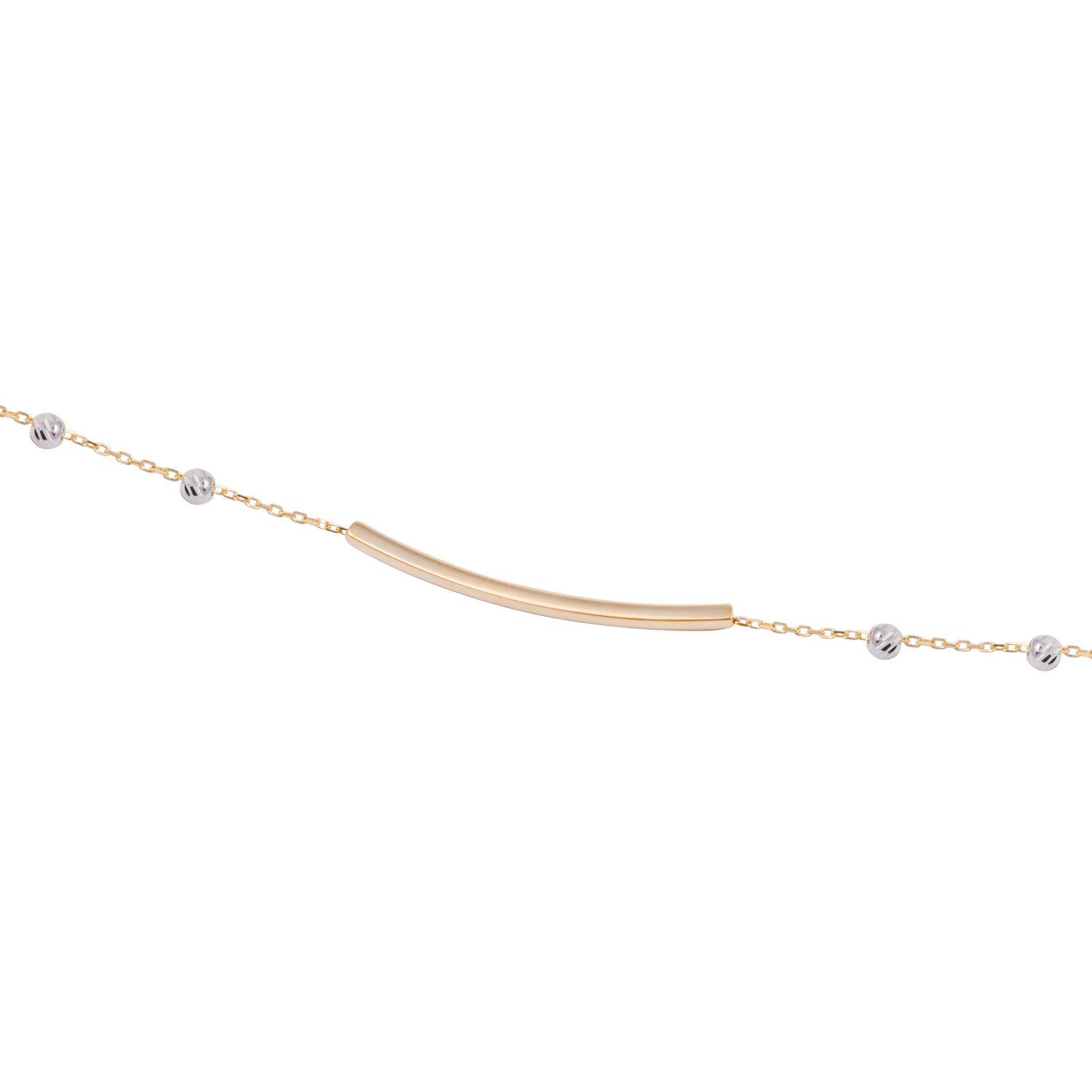Pulsera de Oro 18kt Barra y esferas-1
