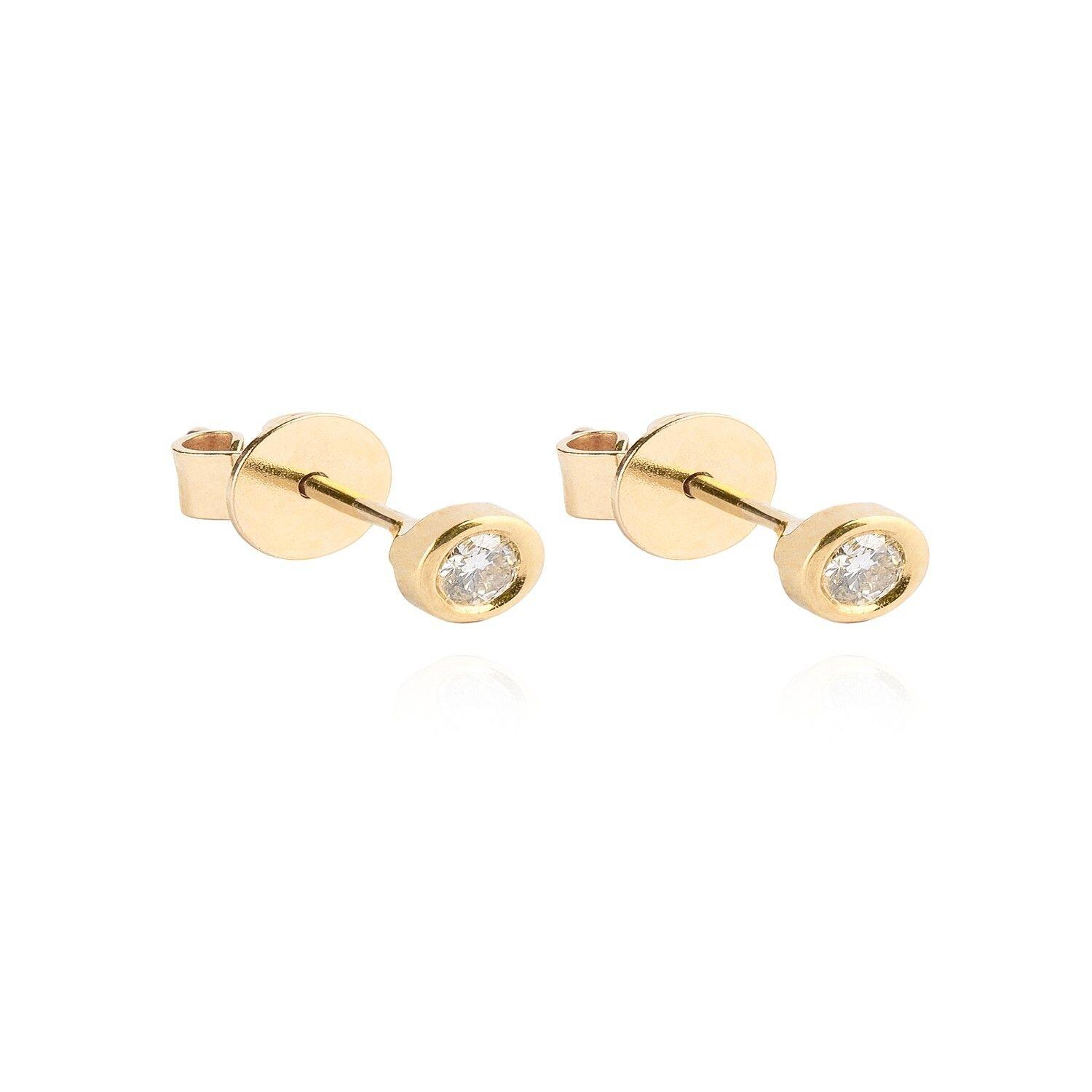 Aros de Oro 18kt con Diamantes Punto de Luz 12pts total SI/H-2