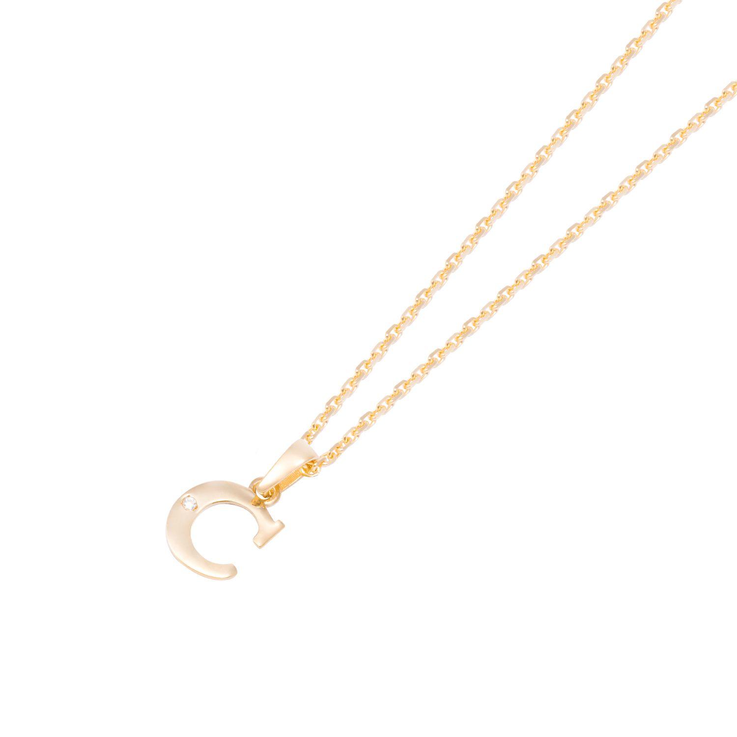 Colgante de Oro de 18kt Circonitas letra C-1