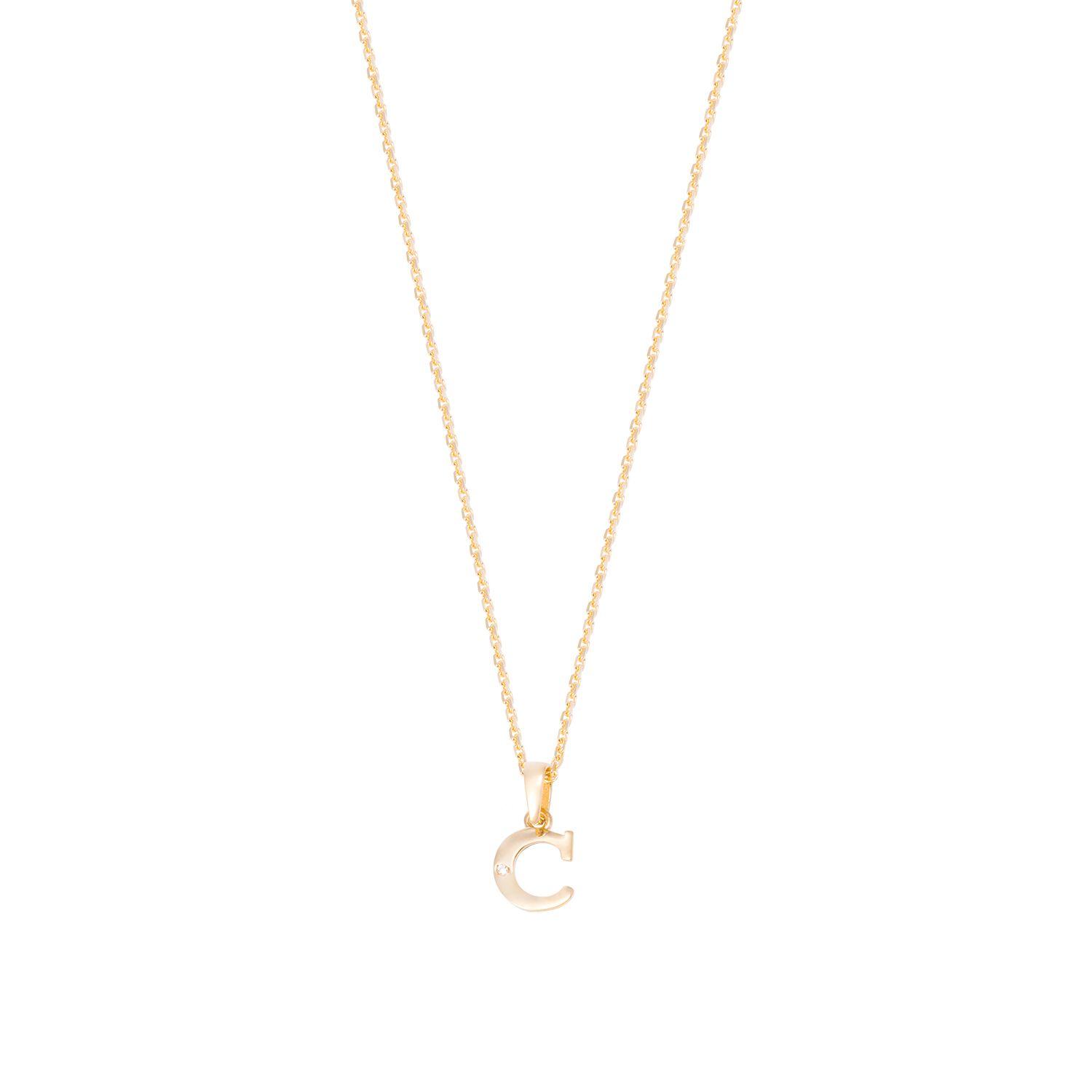 Colgante de Oro de 18kt Circonitas letra C-2