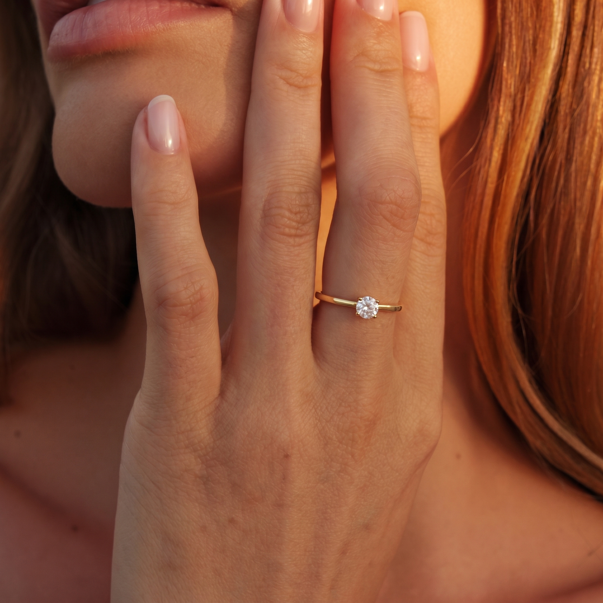 Anillo Compromiso de Oro 14kt Solitario Circon 4 Grifas-3
